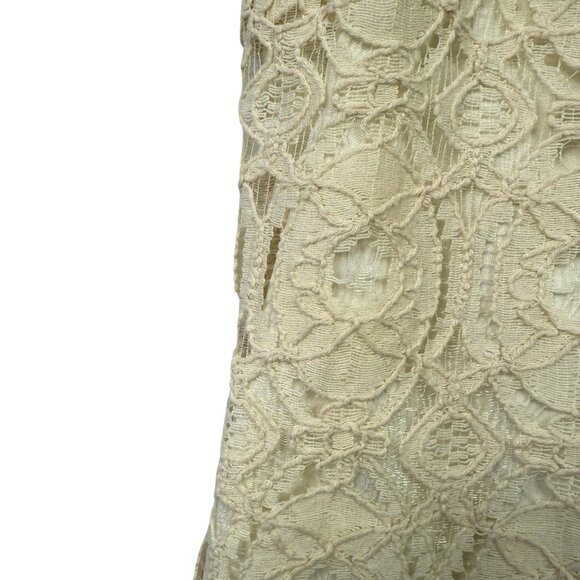 Coldwater Creek Women Lace Top Short Sleeve Scoop Neck Lined Size M Cream NWT - Picture 4 of 8